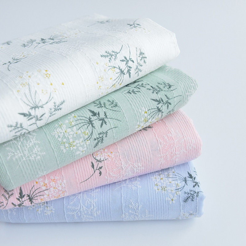 Tessuto di cotone floreale, tessuto ricamato, tessuto di cotone con margherite, tessuto floreale, tessuto per trapuntatura, tessuto di design, tessuto