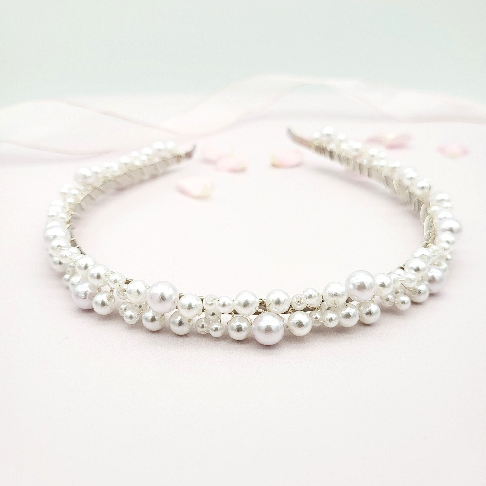 Tiara di perle * Tiara da sposa * Accessori per capelli da sposa * Copricapo di perle * Diadema di perle * Accessori per capelli da sposa * Cerchietto