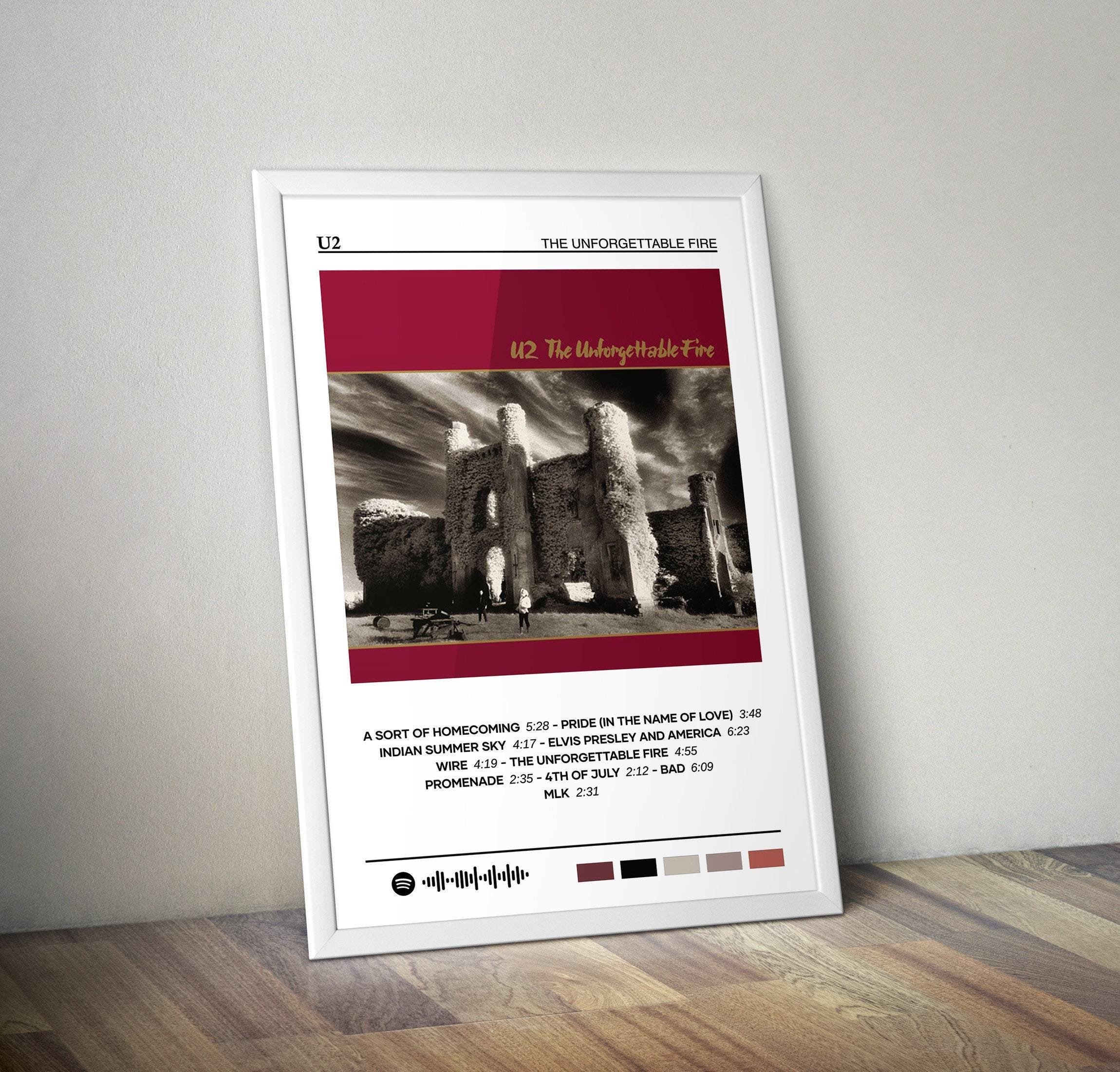Poster degli U2 / Poster di The Unforgettable Fire / Stampa del poster dell'album / Poster della copertina dell'album / Poster di musica rock / Decora
