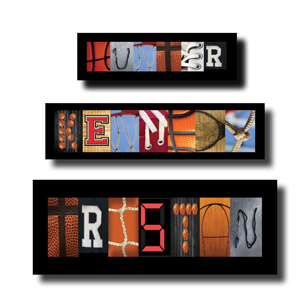 Cartello da basket, stampa da basket, stampa artistica personalizzata con nome da basket, stampa artistica con lettere personalizzate, sala da basket,