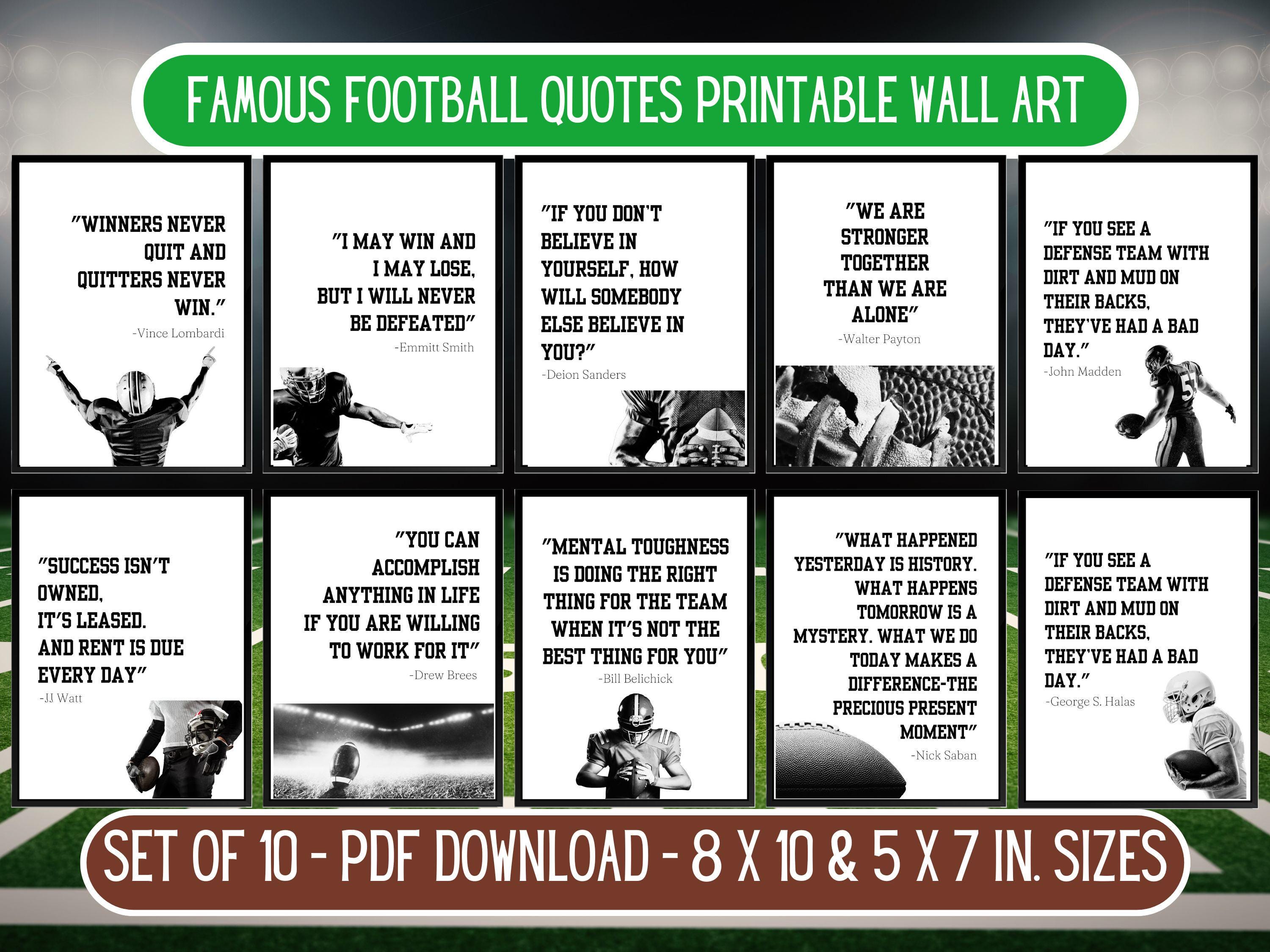 Citazioni di giocatori di calcio famosi / Citazioni di atleti professionisti / Citazioni di calcio motivazionali / Poster sportivi motivazionali / PDF