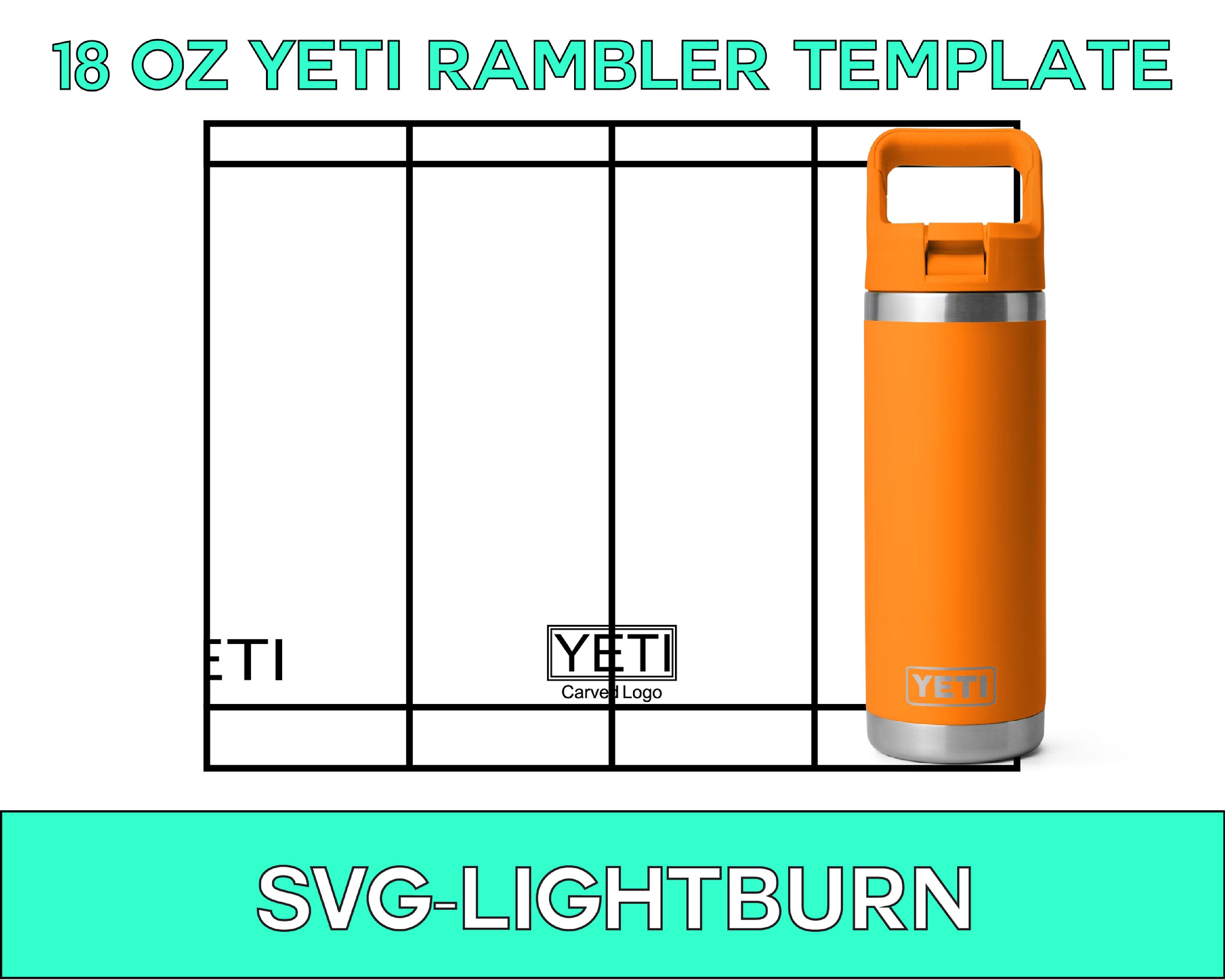 Modello SVG per bicchiere YETI da 18 once per Yeti Rambler da 18 once / File di progettazione SVG per incisione laser per bicchiere Yeti Rambler / Fil