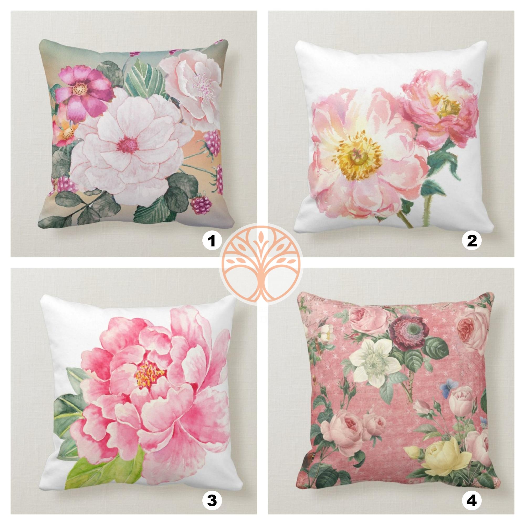 Fodera per cuscino floreale rosa cipria/Fodera per cuscino estiva/Fodera decorativa per cuscino da divano/Decorazione per la casa/Fodera per cuscino i