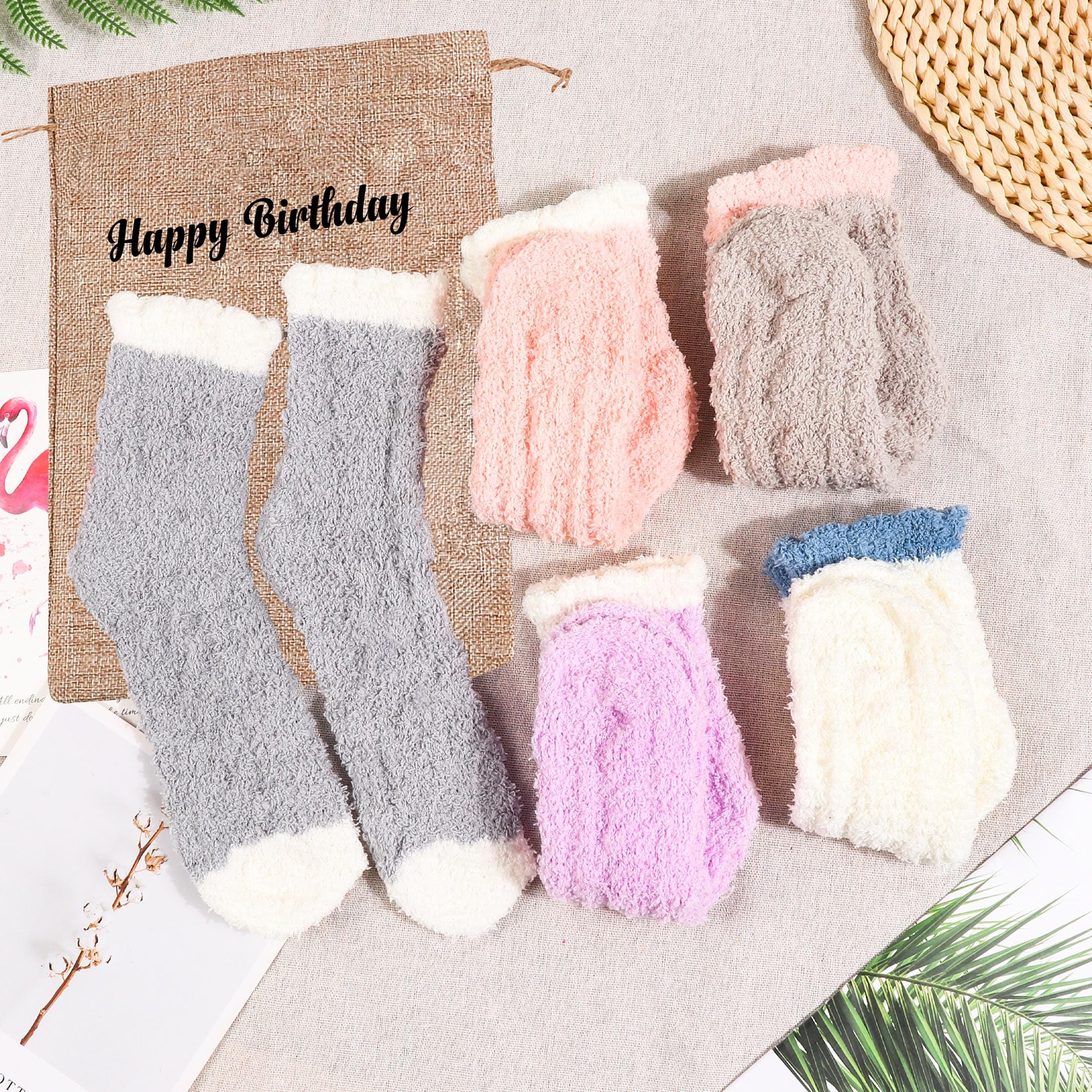 5 paia di calzini in pile corallo, calzini personalizzati in peluche, calzini caldi invernali da donna, calzini in maglia soffici, calze personalizzat