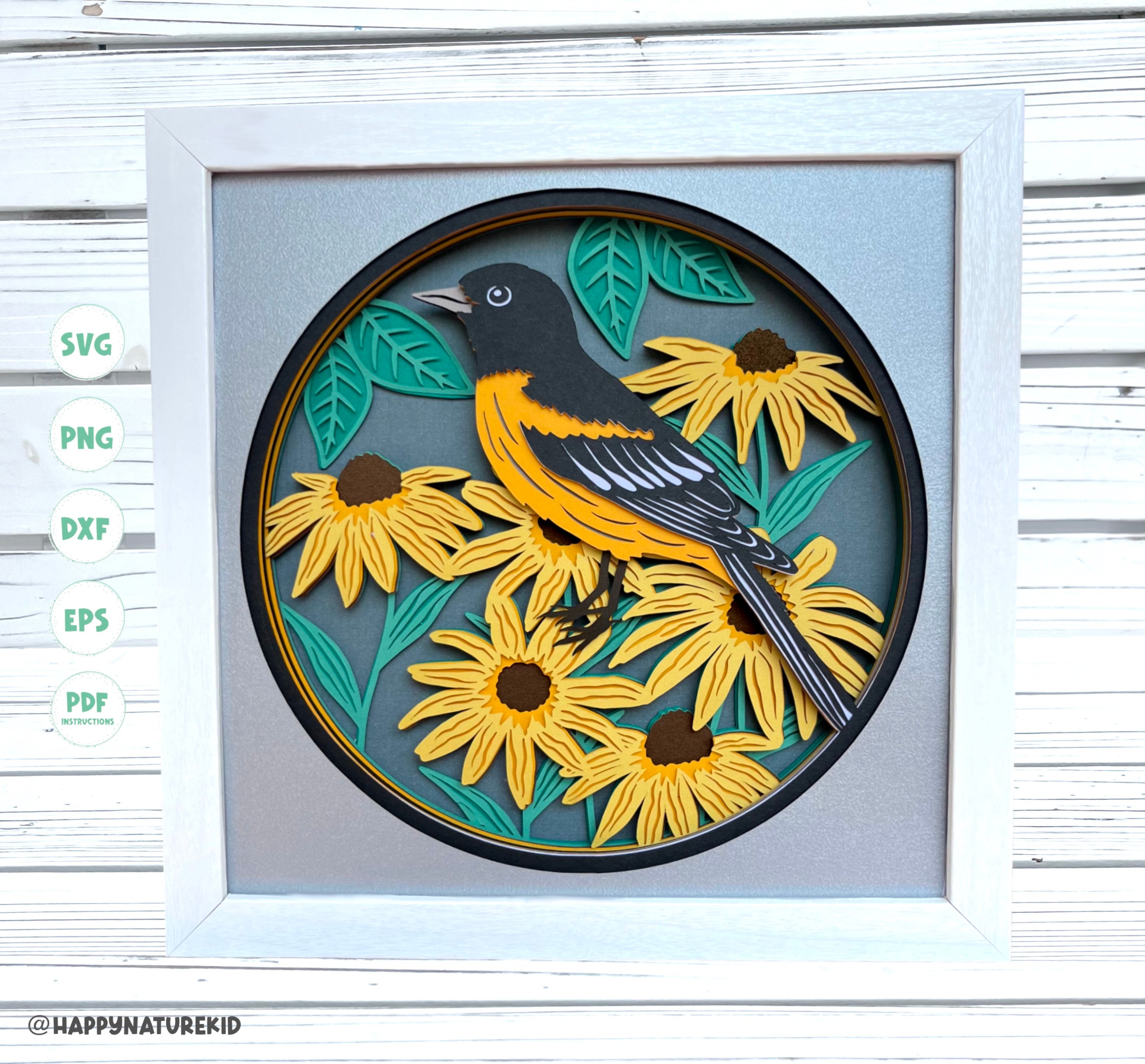 3d Baltimore Oriole shadow box svg, 3d Layered svg, Maryland State Bird svg, 3d Bird shadow box svg, 3d svg, file Svg per Cricut