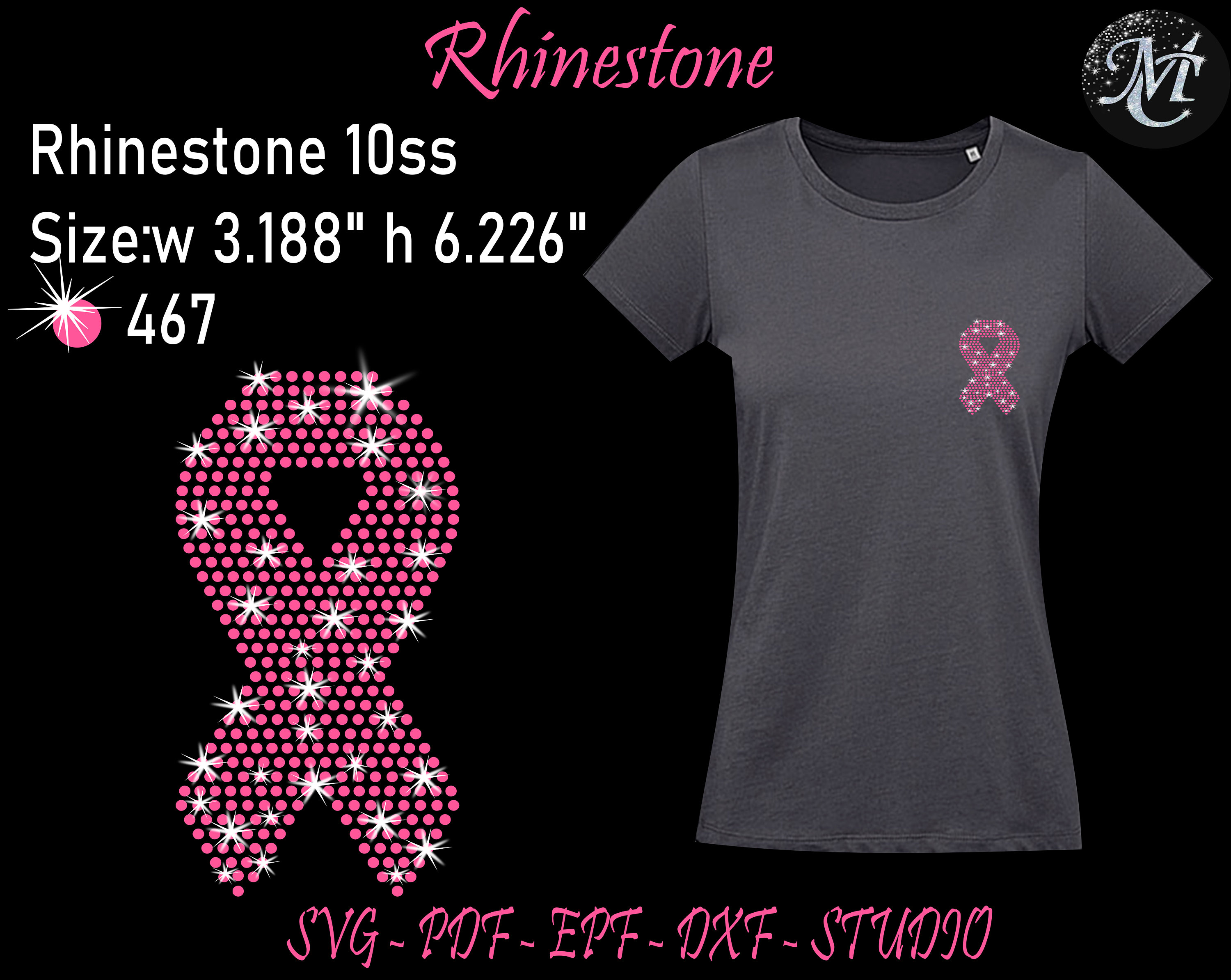 Strass per cancro al seno, strass per nastro per cancro, file di taglio del nastro per cancro, strass per cancro, strass, cancro in formato Svg, nastr