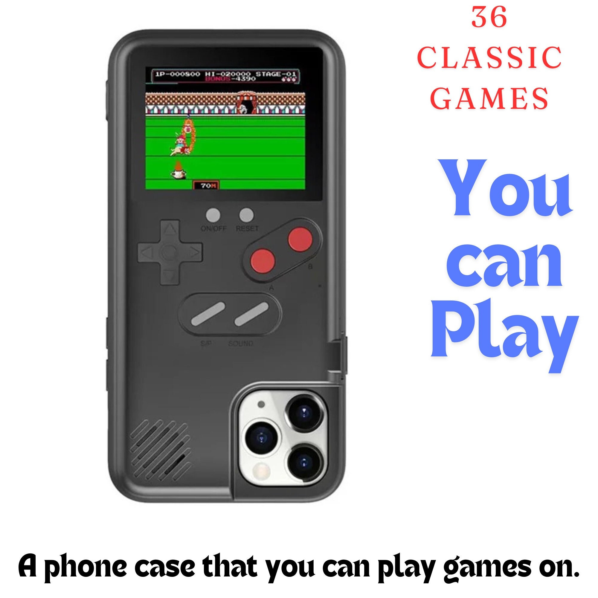 Custodia per telefono Gameboy Classic Vintage per iPhone 12 Pro 13 13 pr 14 Pro 15 15 Pro Max Custodia protettiva per console di gioco con schermo a c