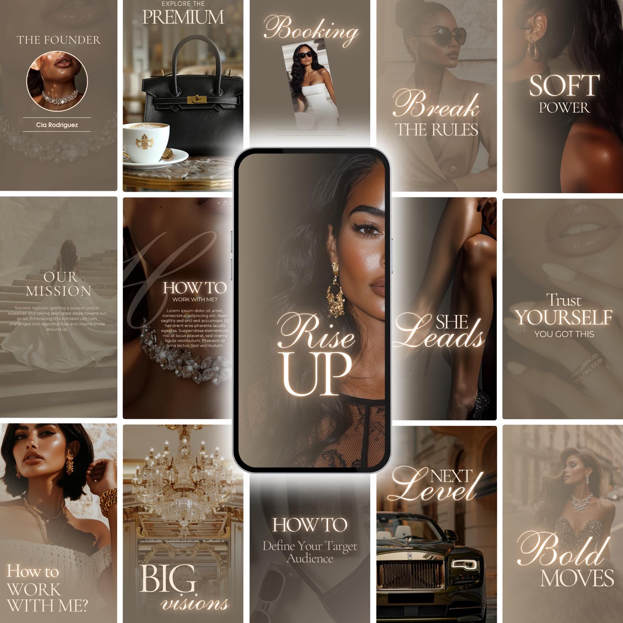 Modelli Instagram Canva, estetica Instagram, foto Instagram, coaching Instagram, modelli Canva per i social media, kit del marchio, marchio di lusso