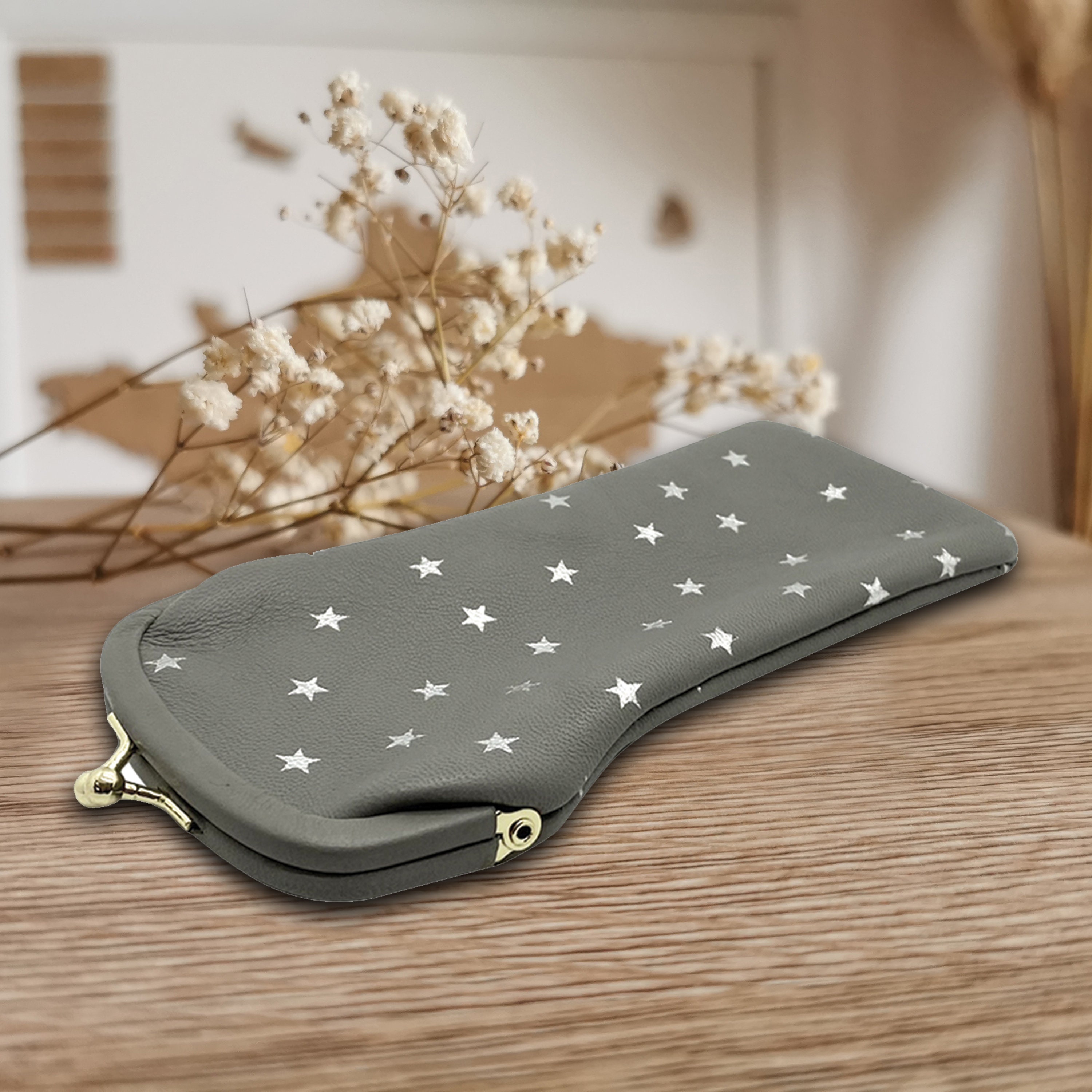 Astuccio per occhiali a forma di stella - astuccio per occhiali in pelle - astuccio per occhiali morbido - astuccio per occhiali vintage - astuccio pe