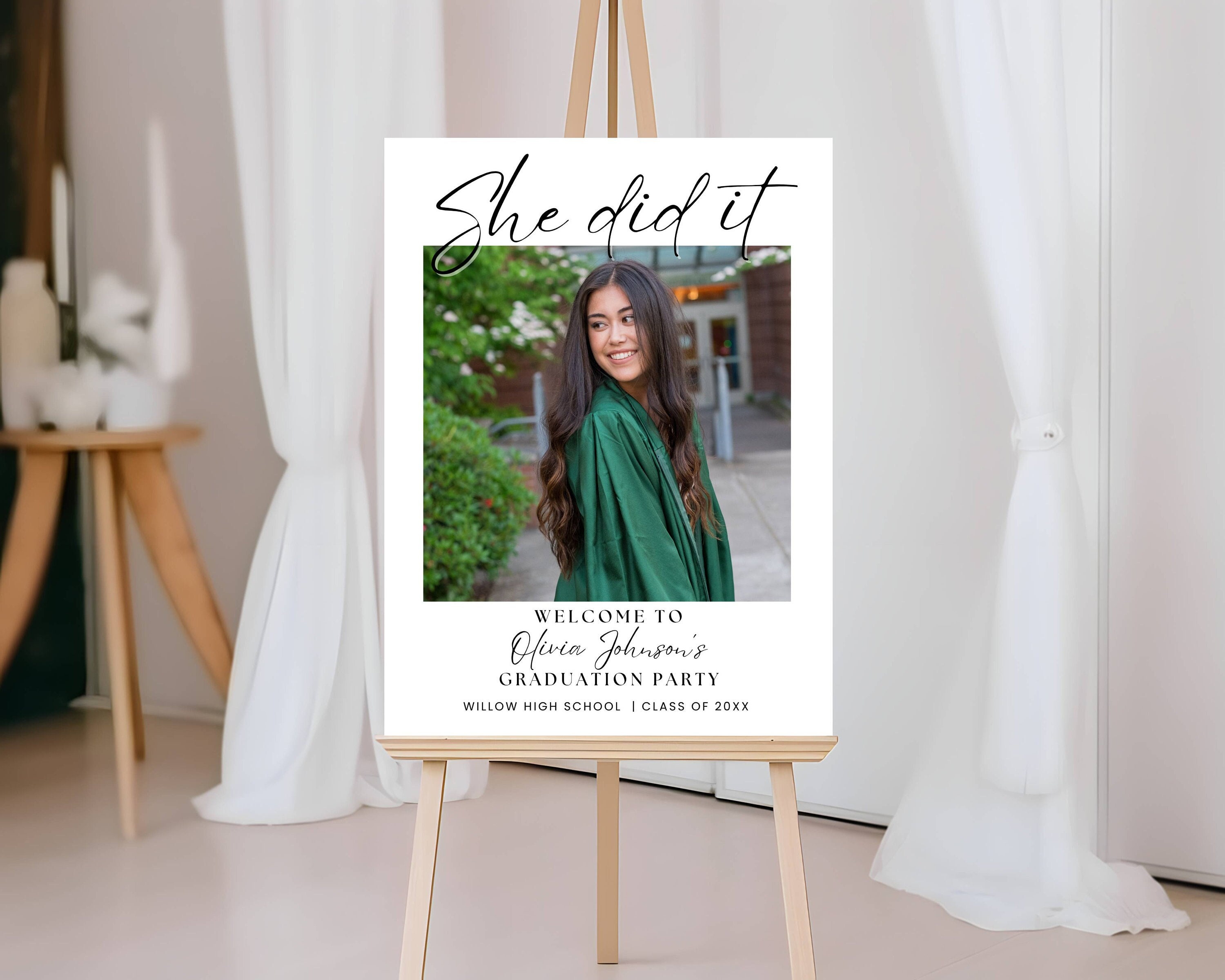 Modello di cartello di benvenuto per festa di laurea, cartello di benvenuto per festa di laurea, cartello di benvenuto per festa di laurea, poster di