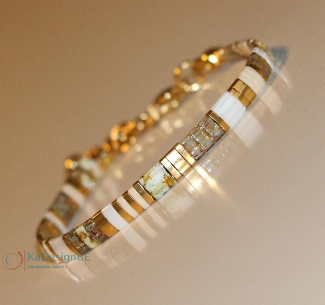 bracciale tila, braccialetti di perline per donna, perline tila, gioielli di perline, bracciale delicato, bracciale miyuki, perline di vetro, gioielli