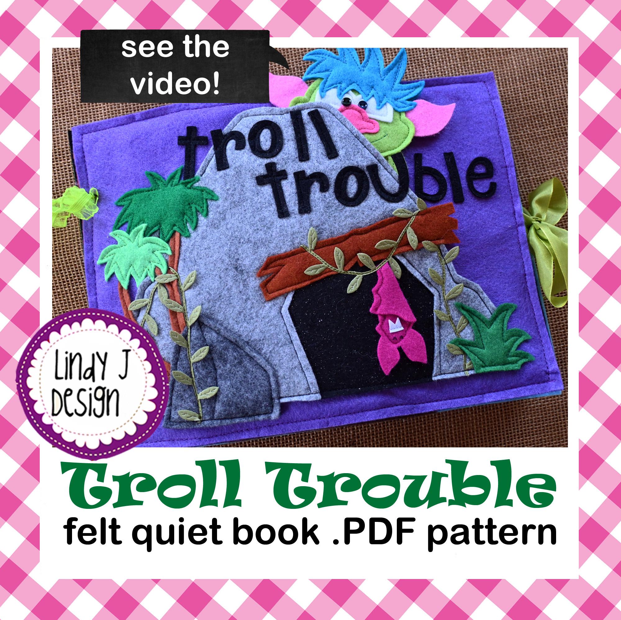 Troll TROUBLE Quiet BOOK PDF Pattern Felt Fairy Activity Book Instructions Busy Book Sewing Pattern Consequences Book Soft Book Pattern pdf