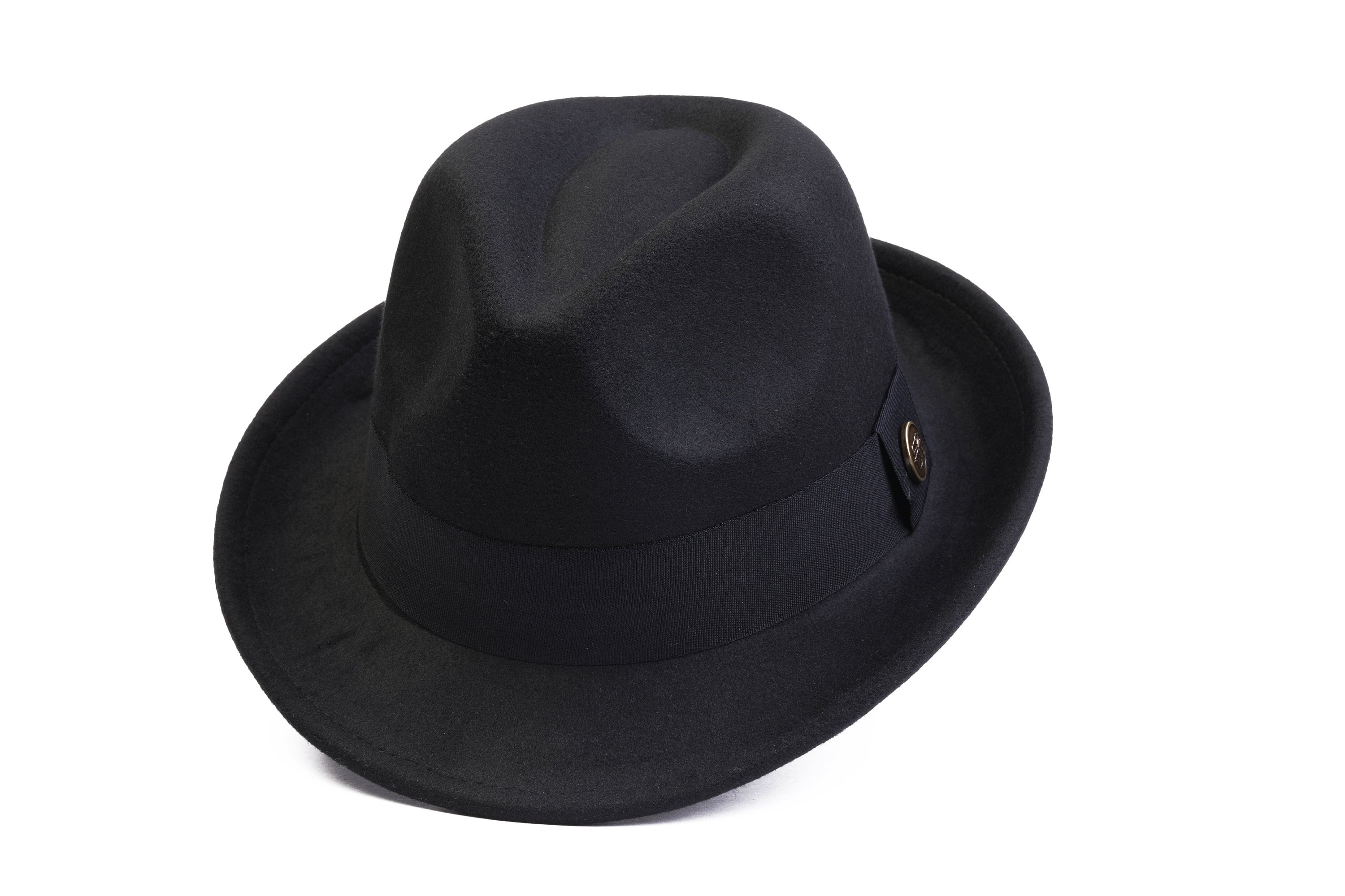 Cappello in pile polare Fedora nero, cappello invernale da uomo, cappello Fedora rigido, Fedora per uomo, cappello a tesa corta, cappello vintage, reg
