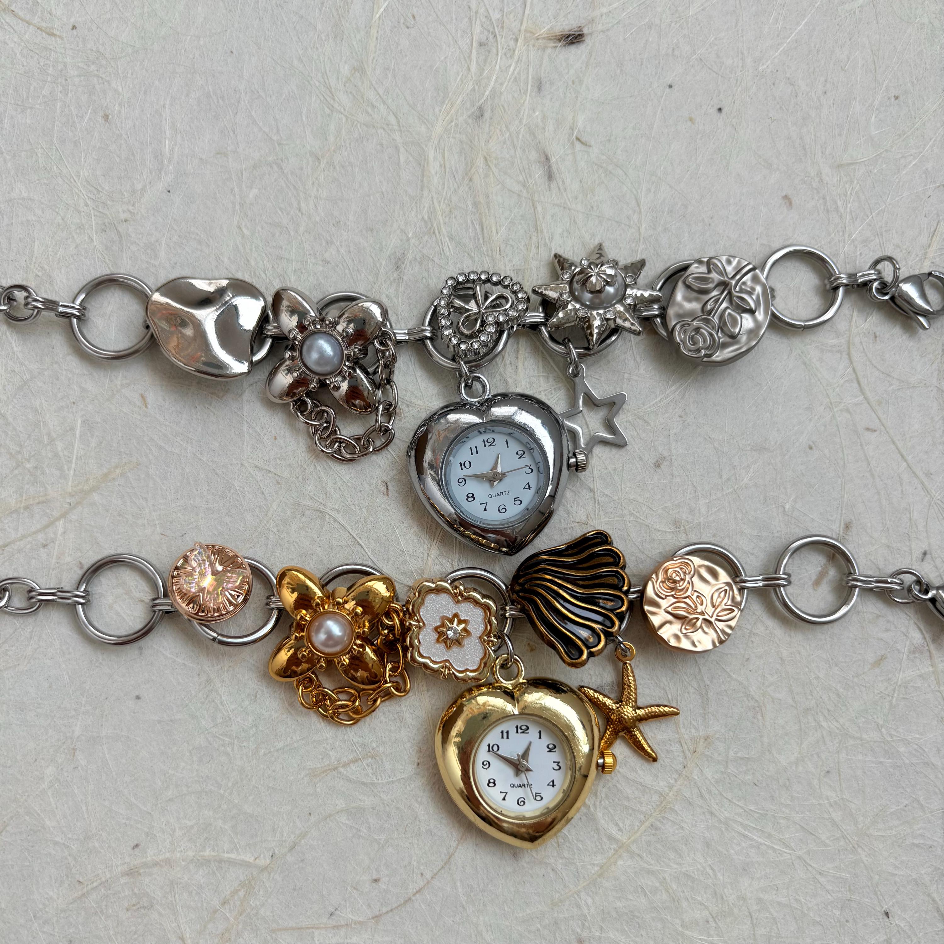 Bracciale con ciondolo a forma di cuore in argento vintage, bracciale con ciondolo a forma di cuore in oro, bracciale con ciondolo a forma di stella c