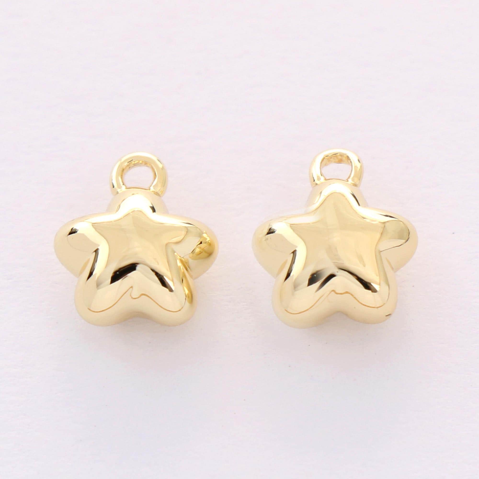 Ciondolo a forma di stella placcato oro 14K, ciondolo con iniziale in oro, ciondolo a forma di stella in vermeil, piccola stella in oro, ciondolo a fo