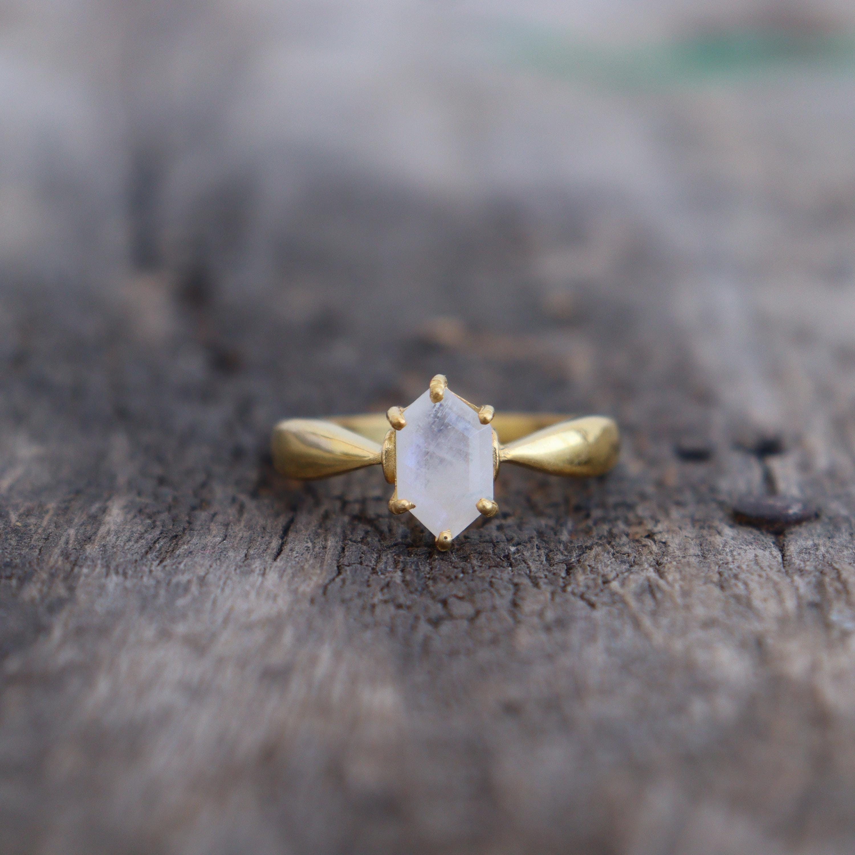 Anello con sigillo in argento sterling 925 e pietra di luna arcobaleno, anello da uomo con sigillo semplice in pietra di luna naturale, anello importa
