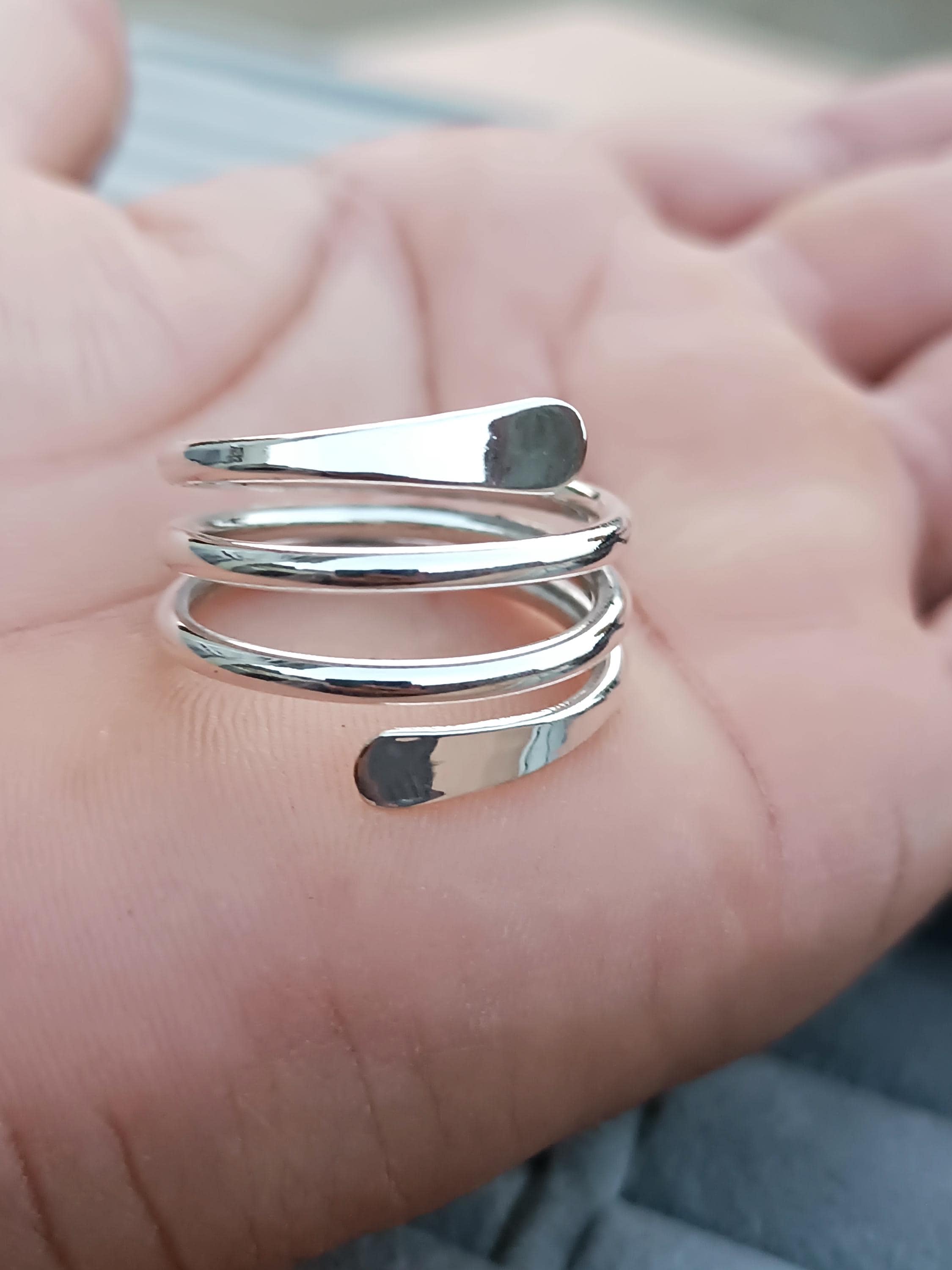 Anello in argento semplice, anello fatto a mano, argento sterling 925, anello per donna, anello boho regolabile, anello bellissimo, anello per il poll