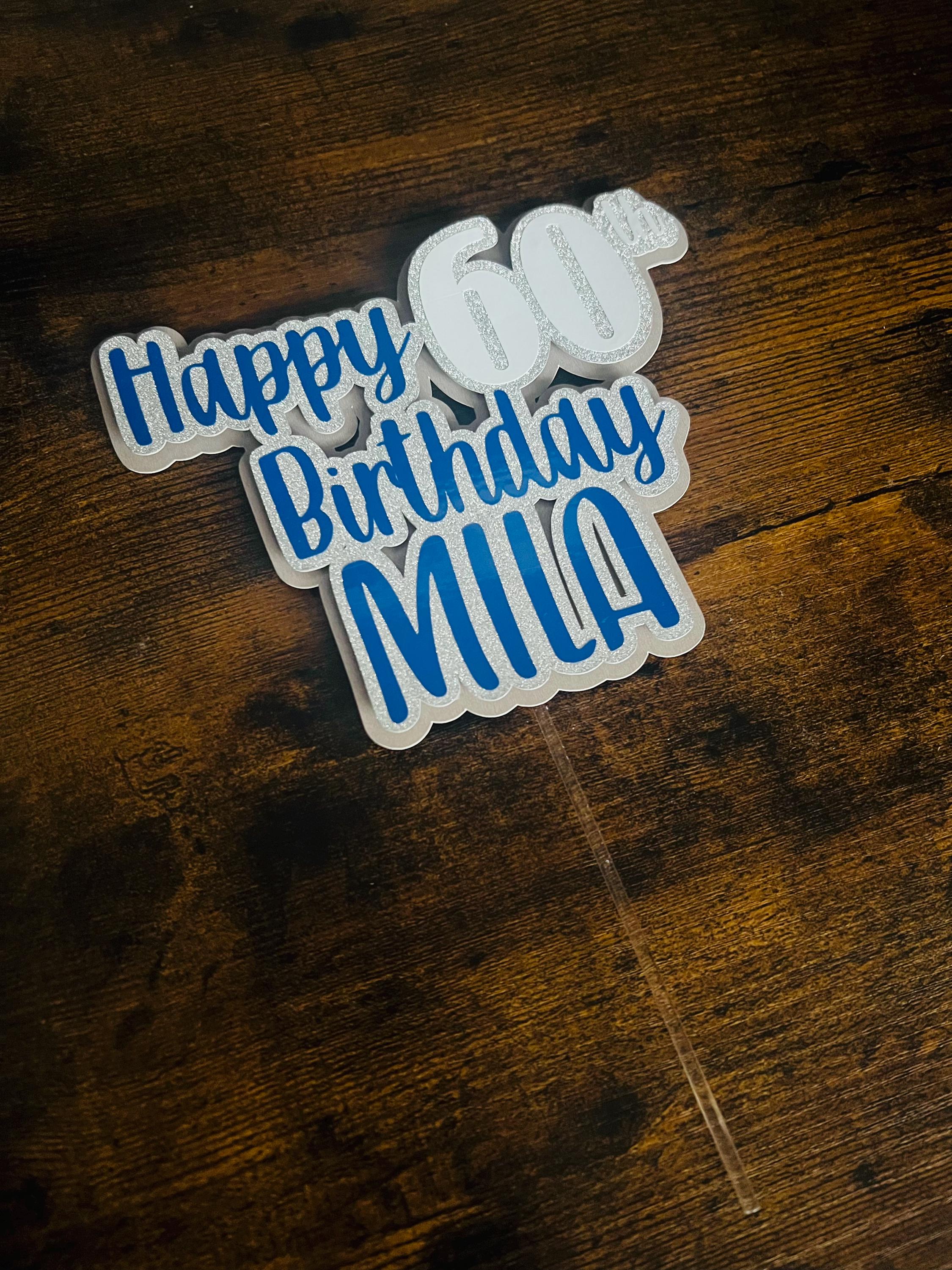Topper per torta di buon compleanno, Topper per torta di carta, Topper per torta di compleanno, Topper per torta per adulti, Topper per torta di compl