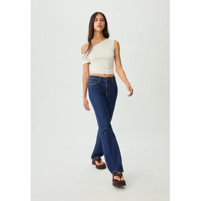 Stradivarius High waist comfortable straight-leg jeans RINSE BLUE DENIM 10