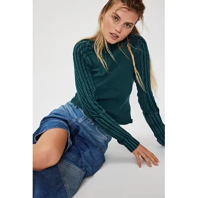 We The Free Breezy Swit Top at Free People in Seamoss, Size: Large