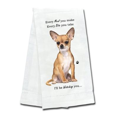 E&S Pets Tan Chihuahua Kitchen Towel