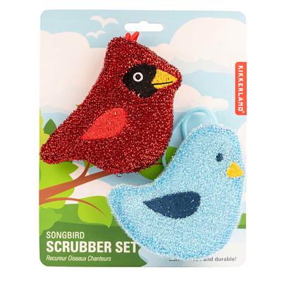 Kikkerland Design Bird Scrubbers, Set of 2