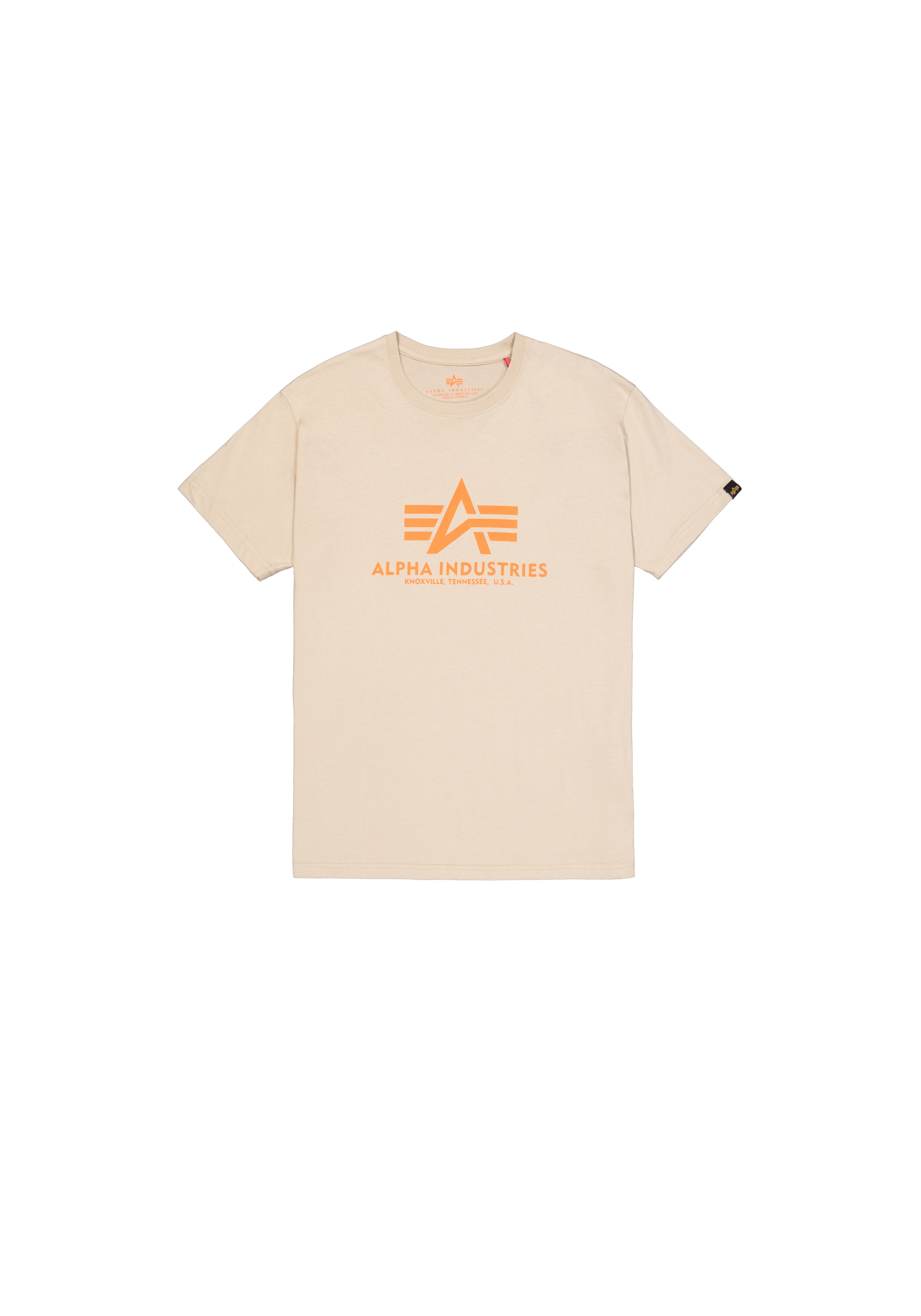T-Shirt ALPHA INDUSTRIES "Basic T-Shirt BL", Herren, Gr. M, beige (organic beige), Obermaterial: 100% Baumwolle, Shirts T-Shirt