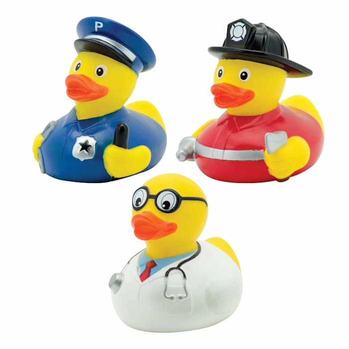 Schylling Occupational Rubber Ducky Toy, Assorted