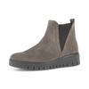 Chelseaboots GABOR "DAVOS", Damen, Gr. 41, grau (taupe), Veloursleder, Elastischer Einsatz, unifarben, Basic, Schuhe, Keilboots, Ankleboots in Komfortweite H (= sehr weit)