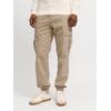Cargohose JACK & JONES "JPSTKANE JJJONNIE CUFFED CARGO", Herren, Gr. 34, Länge 32, beige (crockery), Web, Obermaterial: 98% Baumwolle, 2% Elasthan, unifarben, modisch, loose fit knöchellang, Hosen