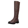 Stiefel REMONTE, Damen, Gr. 41, Varioschaft, braun, Leder, Lederimitat, Elastischer Einsatz, unifarben, klassisch, Schuhe, Langschaftstiefel, Stretchstiefel, mit herausnehmbarer Einlage