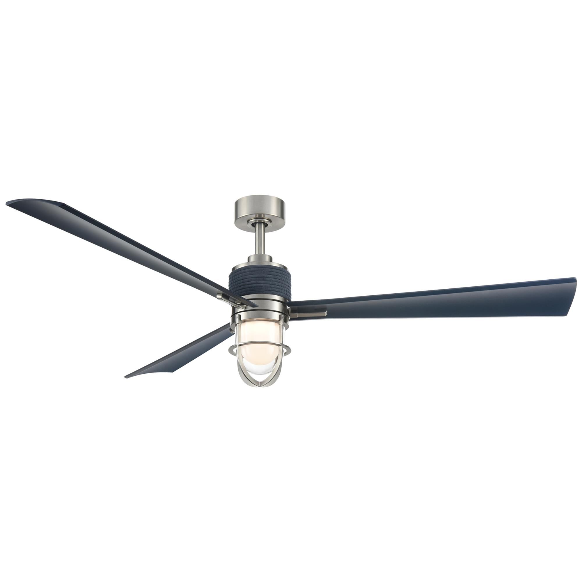 Minka Aire Nauticus 65 Inch Ceiling Fan with Light Kit - F768L-BNW/NVY