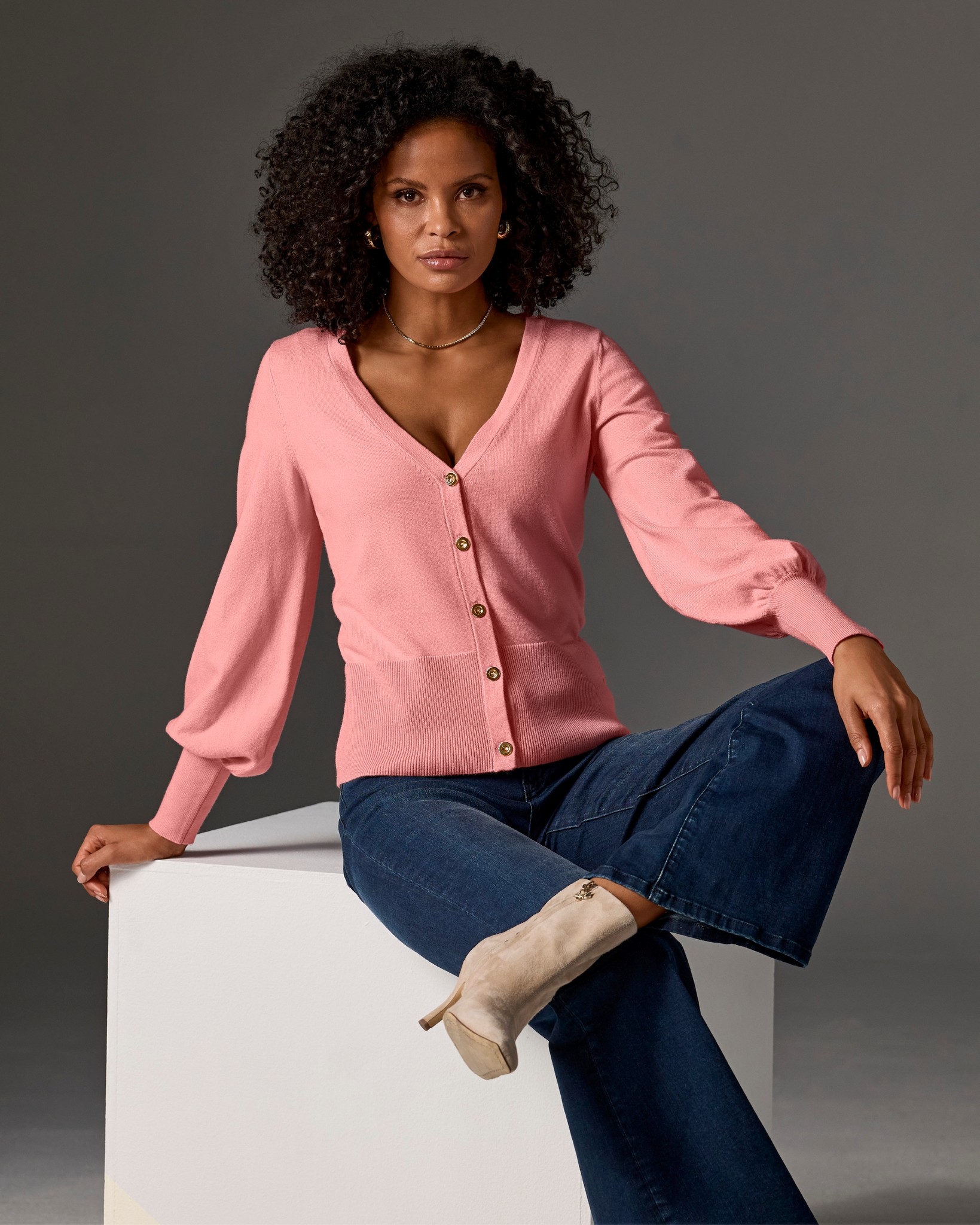 Boston Proper - Pink Icing - Lightweight Button Up Cardigan Sweater - 2XS