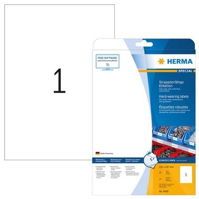 Herma 25 Folien-Etiketten 210x297 mm weiß Image