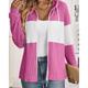 Women's Hoodie Jacket Comfortable Patchwork Zipper Casual Color Block Going out Weekend Zipper Regular Hooded Regular Fit Long Sleeve Outerwear Black Light Green Rose Red Fall Winter
