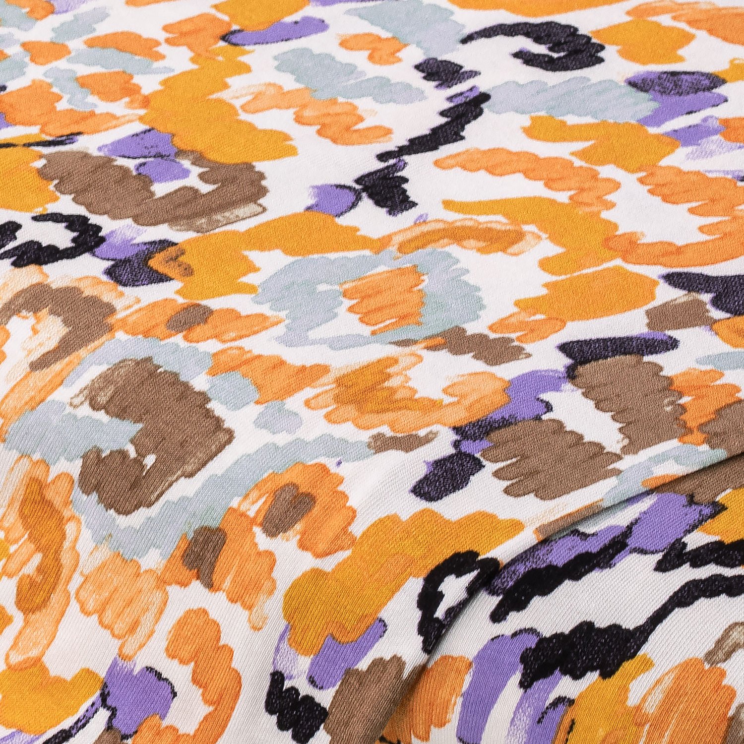 Tissu jersey de viscose "graphique", jaune/coloré