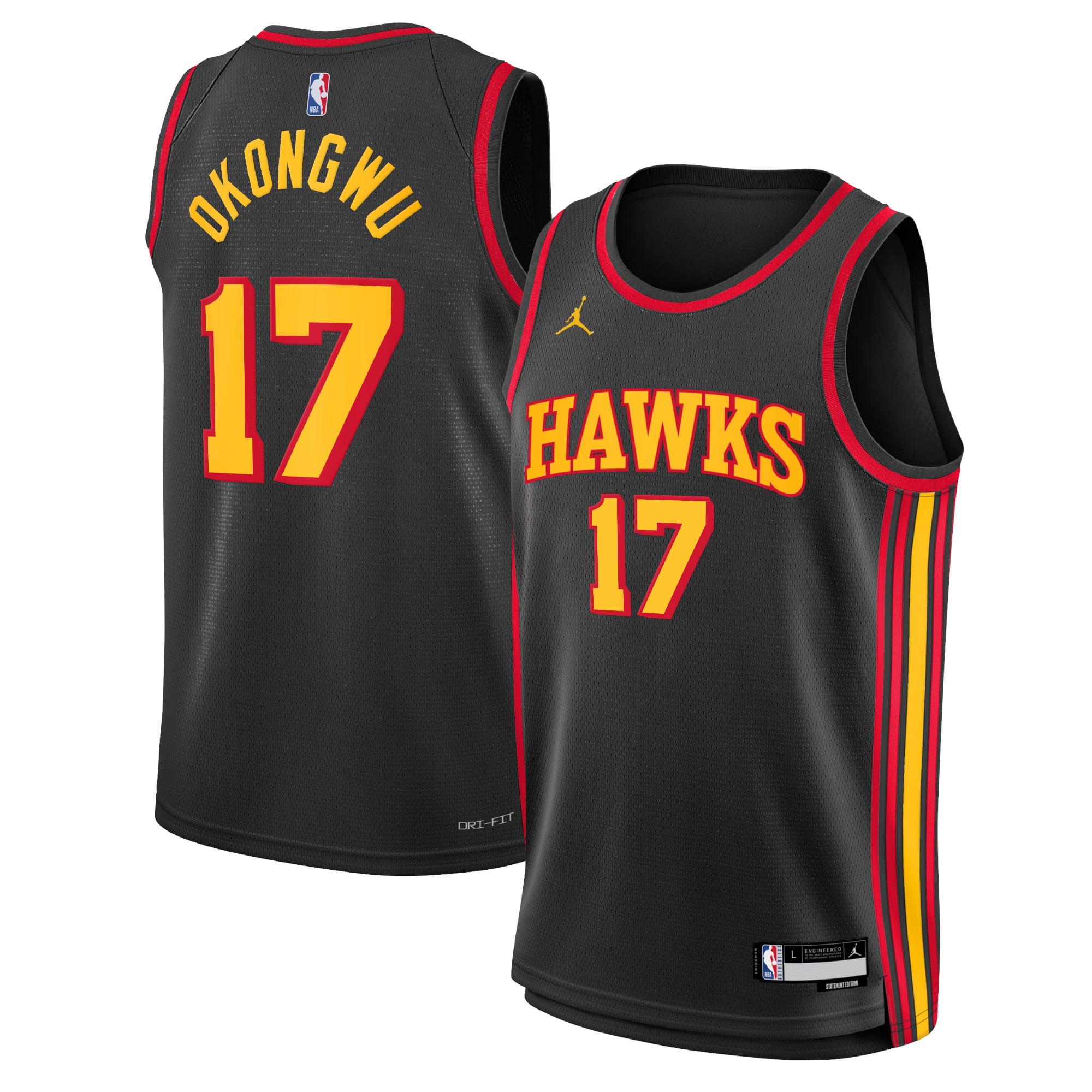 Atlanta Hawks Jordan Statement Edition Swingman Maillot 22 - Noir - Onyeka Okongwu - Junior - unisexe Taille: XL (18/20)