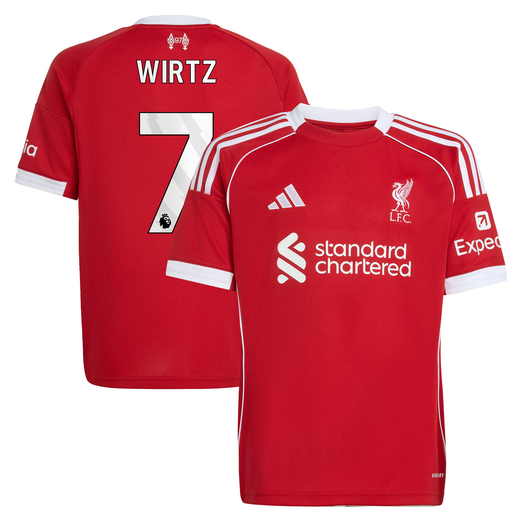 Liverpool adidas Heimtrikot 2025-26 - Kinder mit Aufdruck Wirtz 7 Image