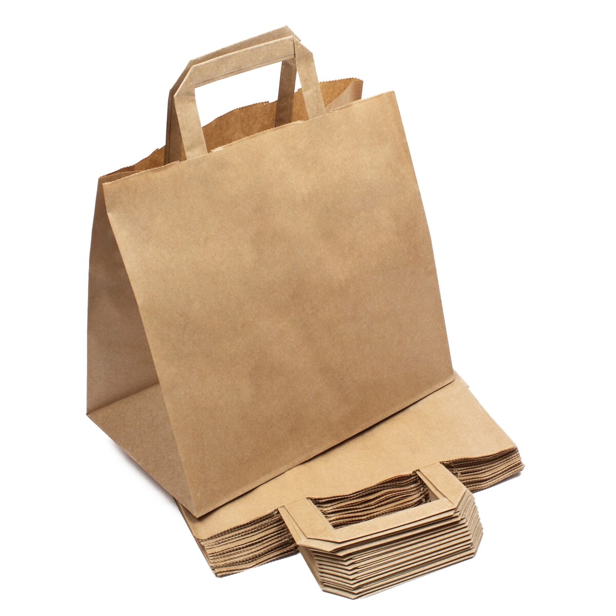 DayBays 4000 Stk. Papiertüten 26+17x25 cm Braun mit Flachhenkel Image