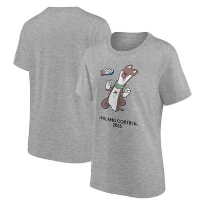 T-Shirt mit Grafik „Milano Cortina 2026 Paralympics Mascotte“ – Grau – Damen Image