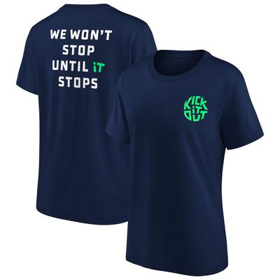 Kick It Out Slogan Graphic T-Shirt – Navy/Weiß – Damen Image