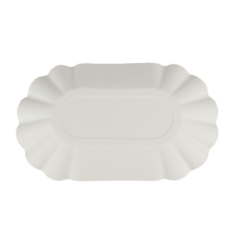 DayBays 2000 Stk. Pommes-Schalen KU1 ca.11x19,5x3,2 cm weiß laminiert ohne Beschichtung Image