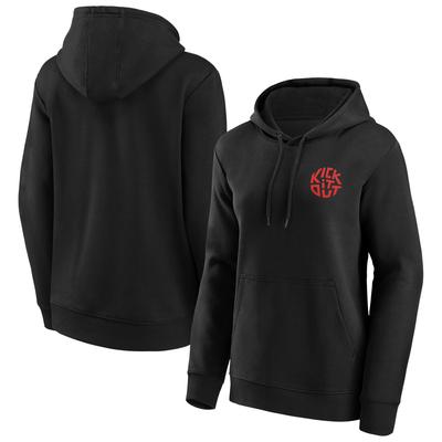 Kick It Out Slogan Graphic Hoodie – Schwarz – Rot – Damen Image
