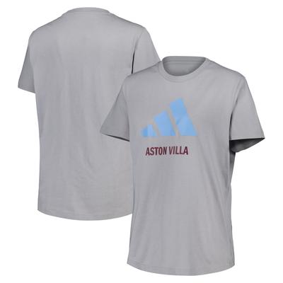 Aston Villa adidas Grafik-Logo-T-Shirt – Grau – Damen Image