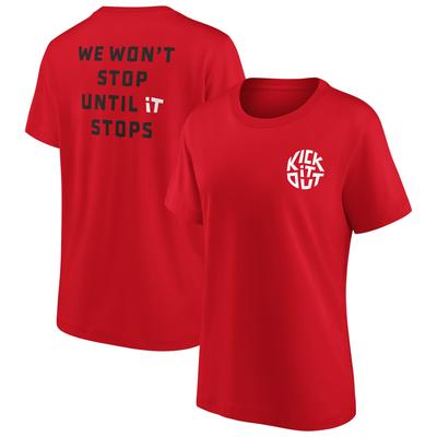 Kick It Out Slogan Graphic T-Shirt – Rot/Weiß – Damen Image