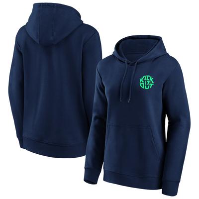 Kick It Out Slogan Graphic Hoodie – Navy/Weiß/Frühlingsgrün – Herren Image