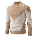 Per uomo Felpa Maglione A Coste Maglia Top Regolari Lavorato a maglia Slim Fit Semplice Collo Alto Maglieria Contemporaneo Casuale Abbigliamento quotidiano Abbigliamento Autunno Nero Bianco L XL 2XL