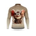 Per uomo Top Maglia da Ciclismo Grafico Animale Manica Lunga Bicicletta Maglia Top con 3 tasche posteriori Sole Protezione Solare Protezione solare Asciugatura Rapida Gli sport Marrone Abbigliamento