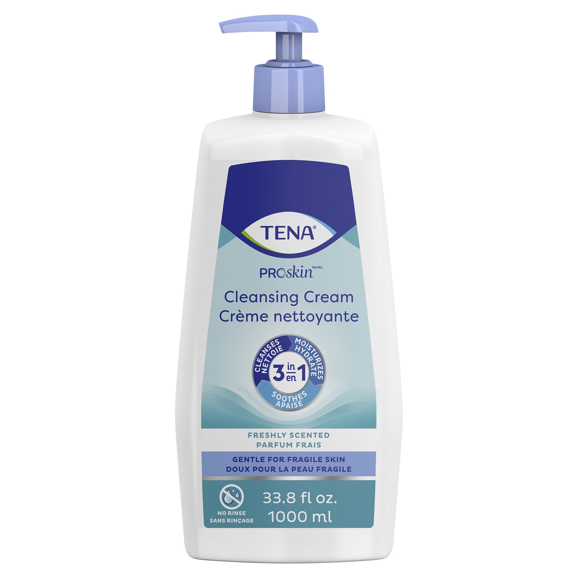 TENA ProSkin Cleansing Cream Rinse-Free Body Wash Cream 33.8 oz. Pump Bottle Mild Scent (931630_CS)
