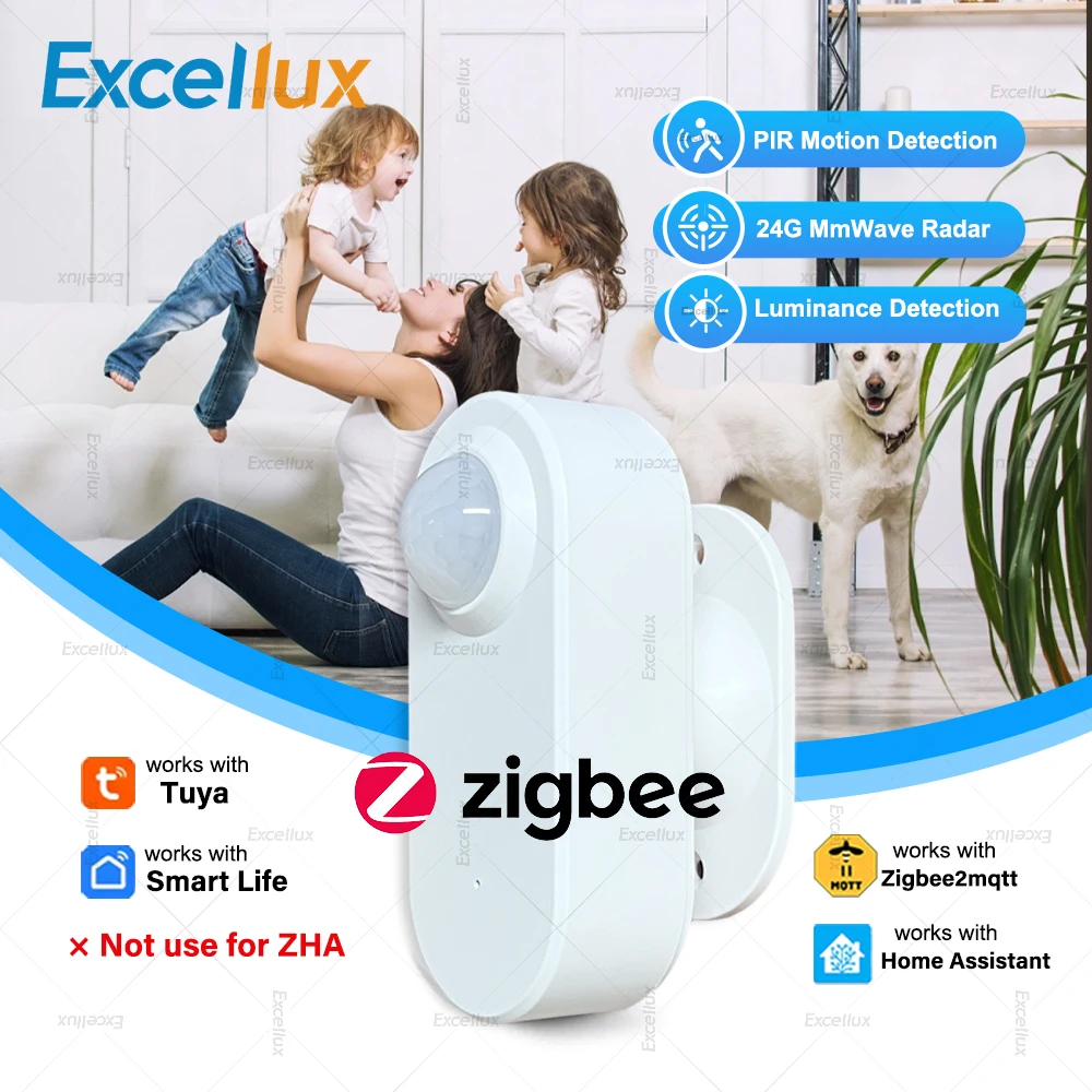 Smart Zigbee Human Presence Detector 24G Mmwave Radar+PIR, Lichterkennung, Smart PIR Bewegungssensor für Tuya Smartlife Zigbee2mqtt Image